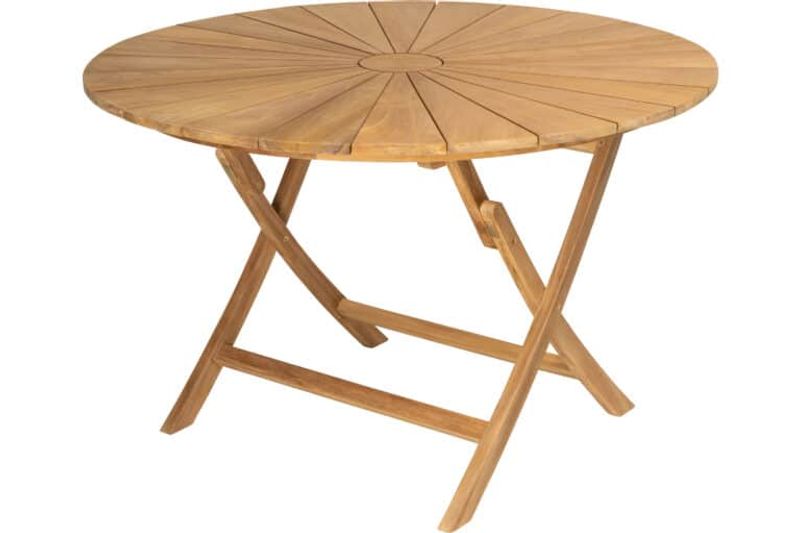 Teak sammenleggbart bord rundt