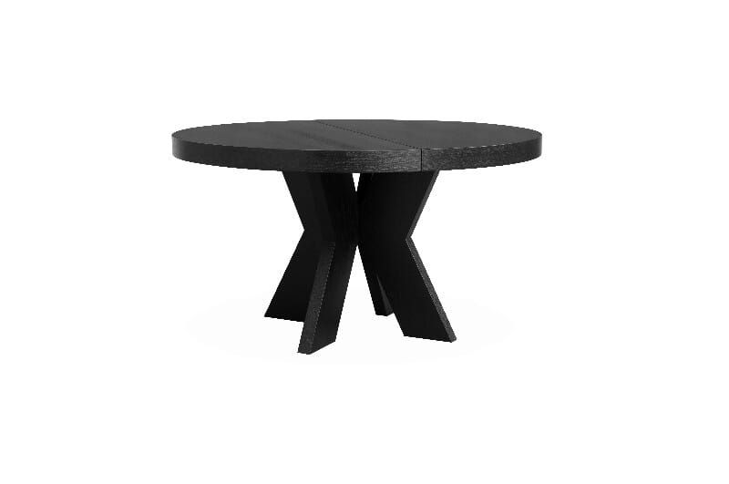 Spisebord cleveland x-ben ileggsplater Ø:150-2x60 H75 Sort eikf