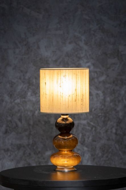 Hovedbilde Augusta mini lampe Skjerm grønn/beige silke *