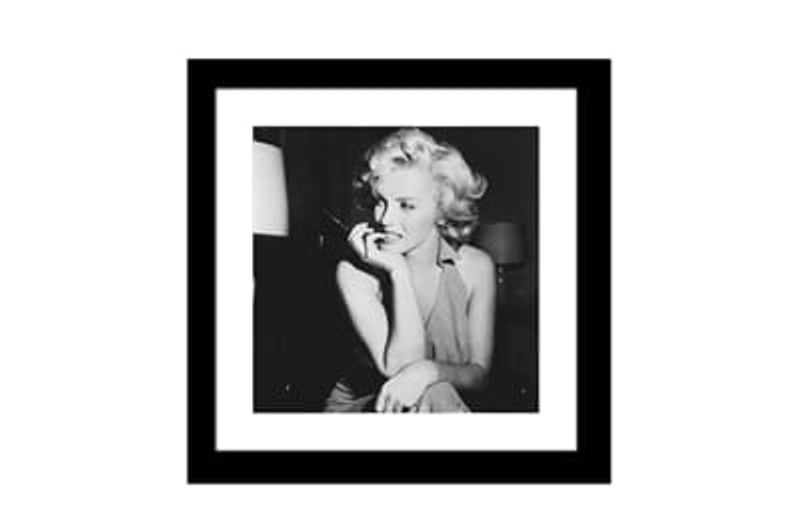Bilde i glass sort treramme 60x60 Marilyn Monroe No 4*