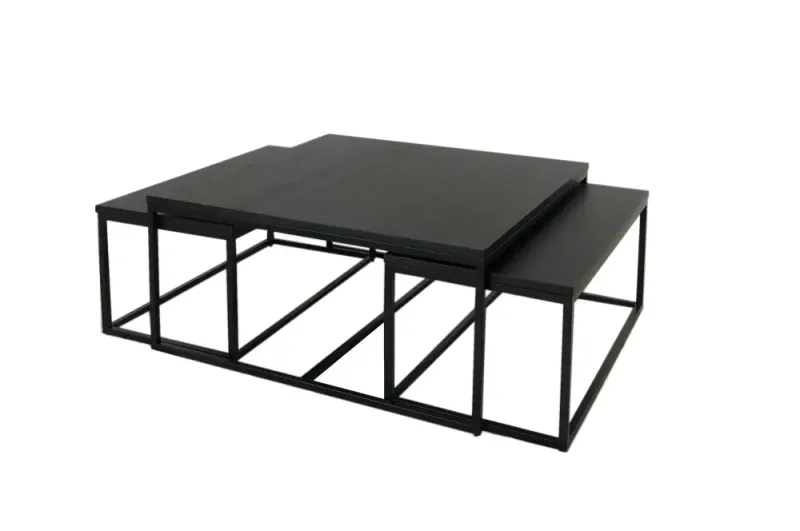 Salongbord Oceanside sett 3 bord 100x100x44/94x47x40 eik finer s