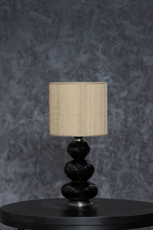 Augusta mini lampe Skjerm grønn/beige silke *